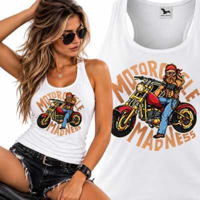 TANK TOP ŚMIESZNY MOTORCYCLE MADNESS